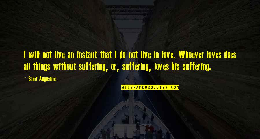 Sad But Sweet Quotes By Saint Augustine: I will not live an instant that I