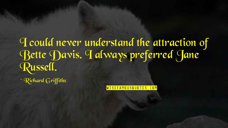 Sad Deep Quotes By Richard Griffiths: I could never understand the attraction of Bette Sad Deep Quotes By Richard Griffiths: I could never understand the attraction of Bette