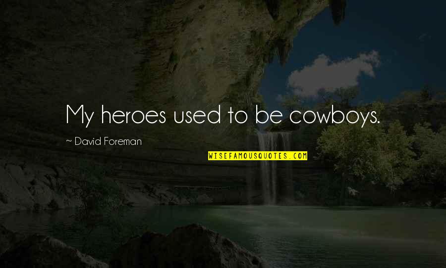 Sad Die Love Quotes By David Foreman: My heroes used to be cowboys.