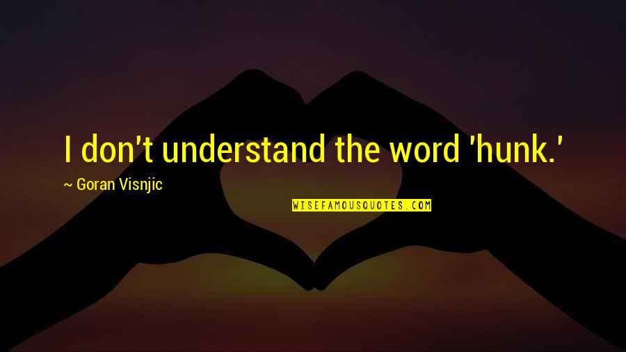 Sad Fairy Tail Quotes By Goran Visnjic: I don't understand the word 'hunk.' Sad Fairy Tail Quotes By Goran Visnjic: I don't understand the word 'hunk.'