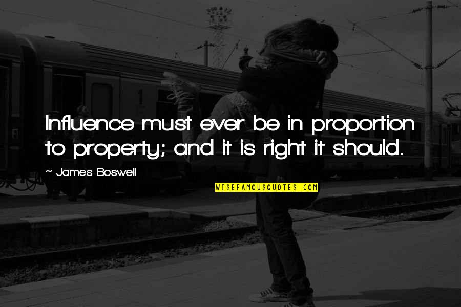 Sad Family Problem Quotes By James Boswell: Influence must ever be in proportion to property;