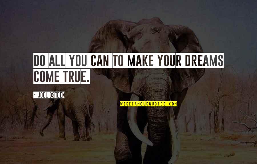 Sad Isolated Quotes By Joel Osteen: Do all you can to make your dreams