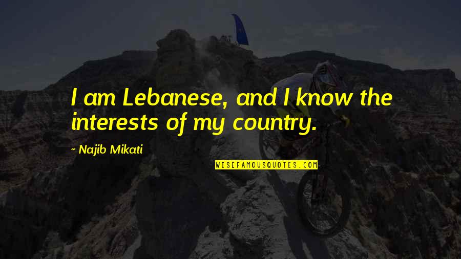 Sad Last Day Of Work Quotes By Najib Mikati: I am Lebanese, and I know the interests