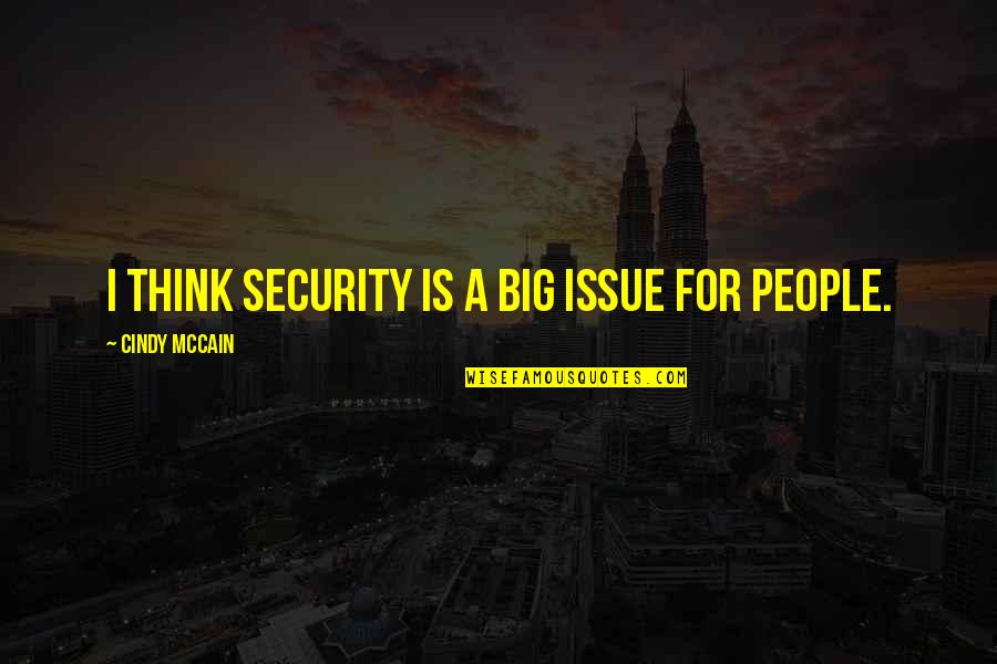 Sad Life Lessons Quotes By Cindy McCain: I think security is a big issue for