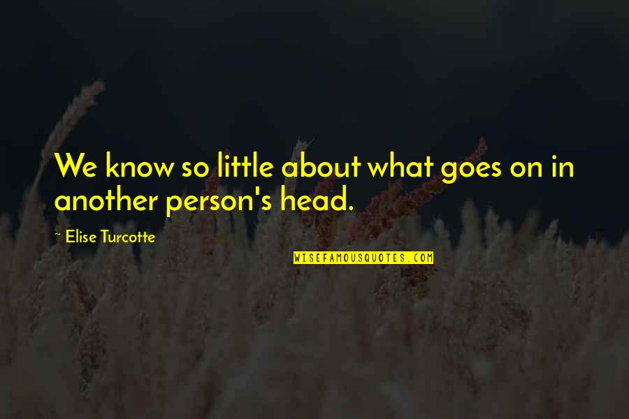 Sad Love Memory Quotes By Elise Turcotte: We know so little about what goes on Sad Love Memory Quotes By Elise Turcotte: We know so little about what goes on