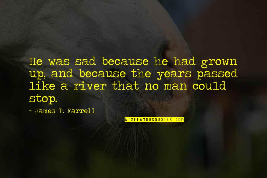 Sad Man Quotes By James T. Farrell: He was sad because he had grown up,