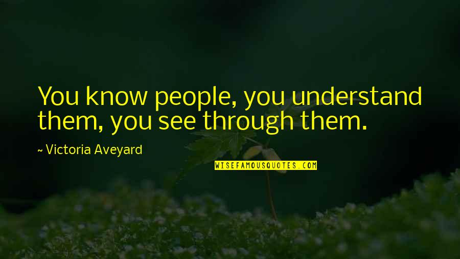 Sad Mha Quotes By Victoria Aveyard: You know people, you understand them, you see