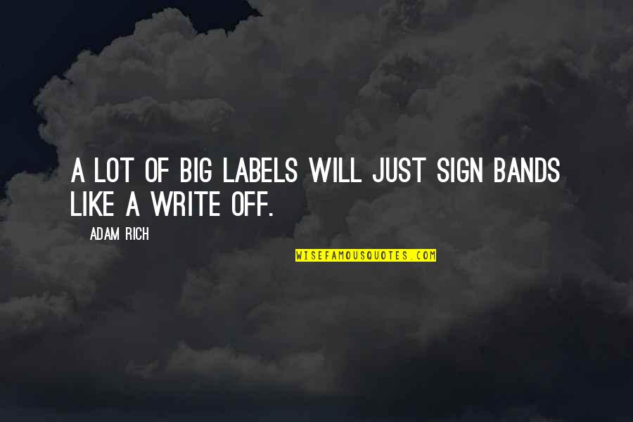 Sad Old Times Quotes By Adam Rich: A lot of big labels will just sign