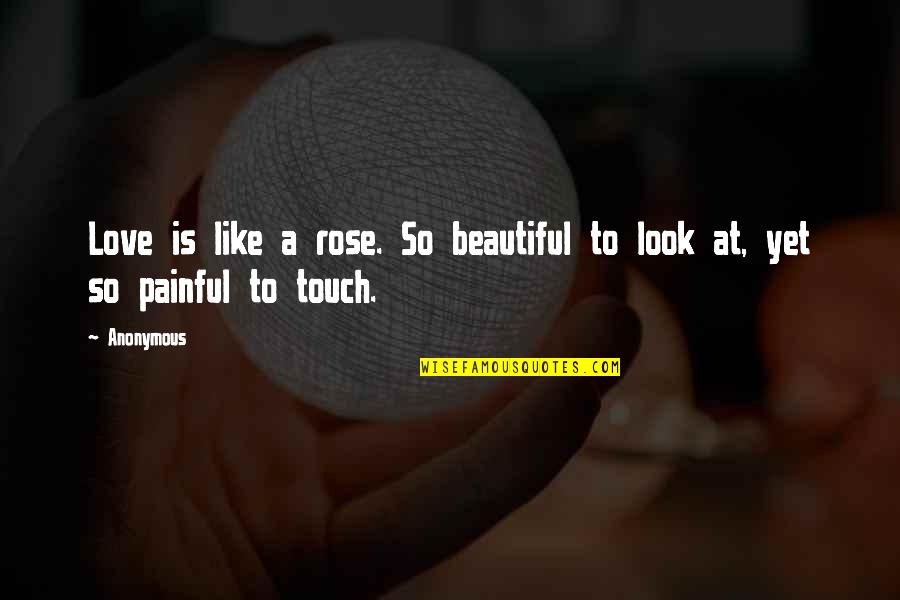 Sad Painful Love Quotes By Anonymous: Love is like a rose. So beautiful to