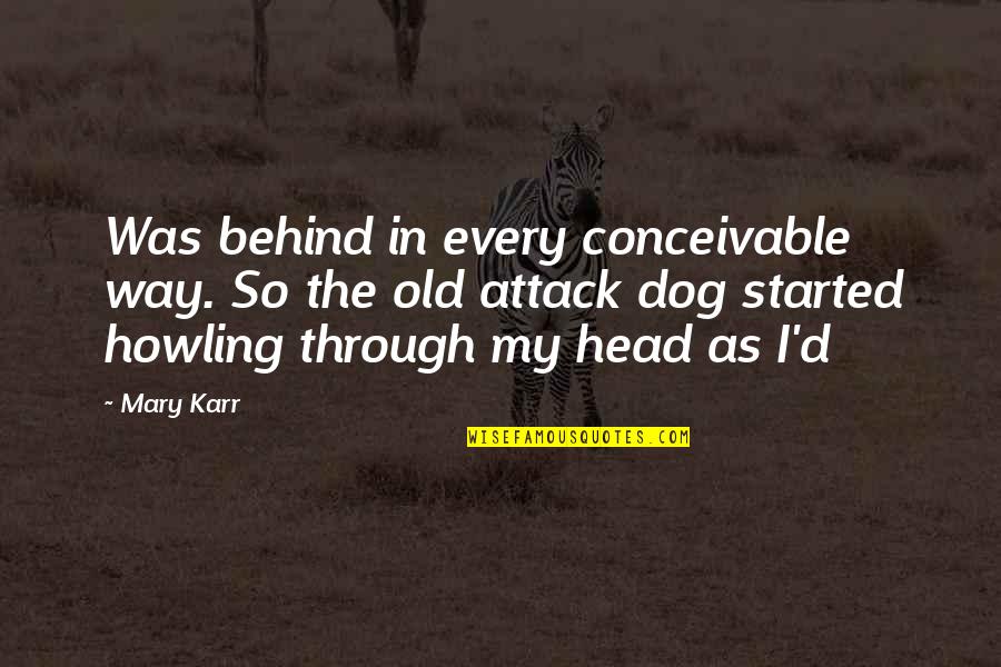 Sad Prison Break Quotes By Mary Karr: Was behind in every conceivable way. So the
