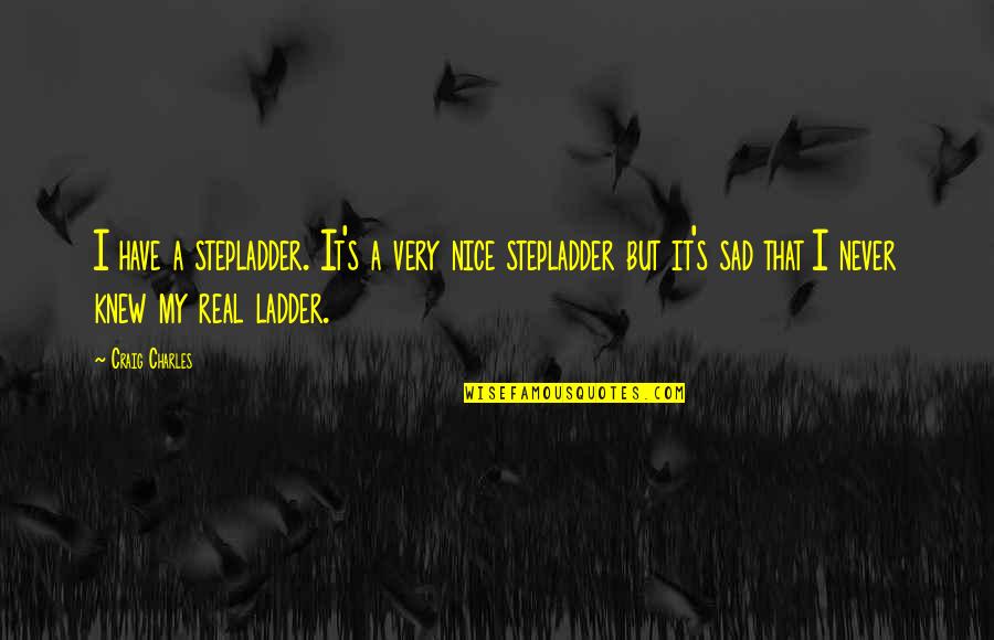 Sad Real Quotes By Craig Charles: I have a stepladder. It's a very nice Sad Real Quotes By Craig Charles: I have a stepladder. It's a very nice