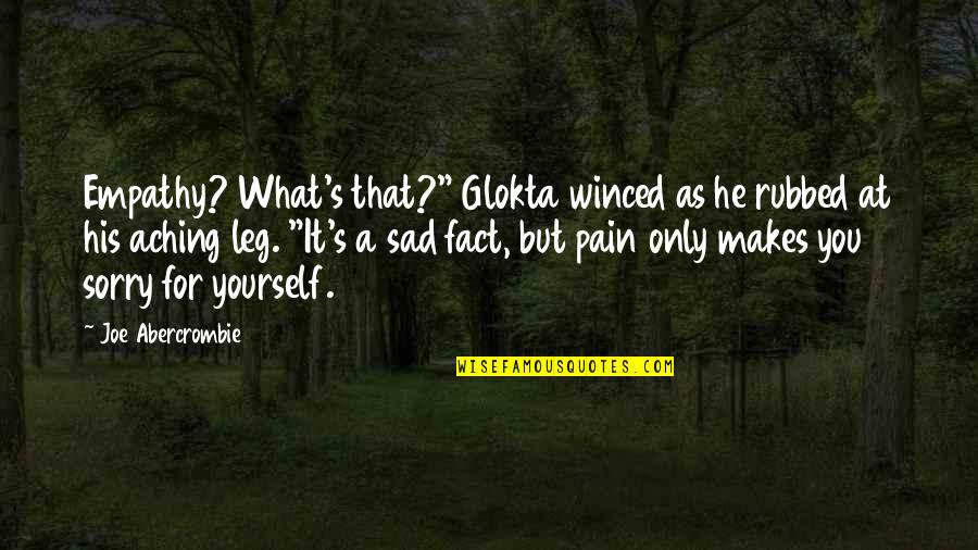 Sad Sorry Quotes By Joe Abercrombie: Empathy? What's that?" Glokta winced as he rubbed