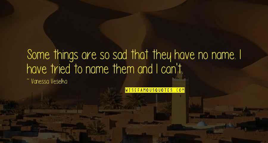 Sad Things Quotes By Vanessa Veselka: Some things are so sad that they have