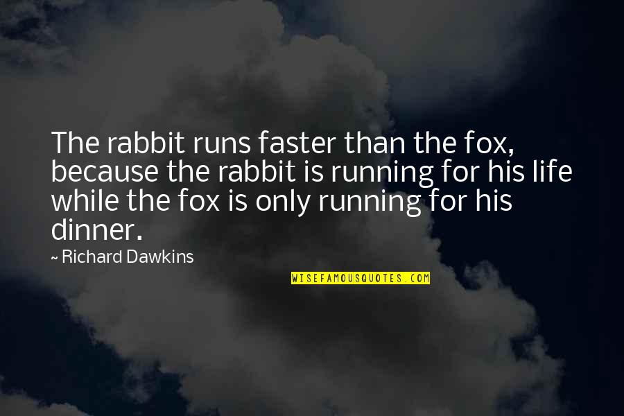 Sad Water Quotes By Richard Dawkins: The rabbit runs faster than the fox, because