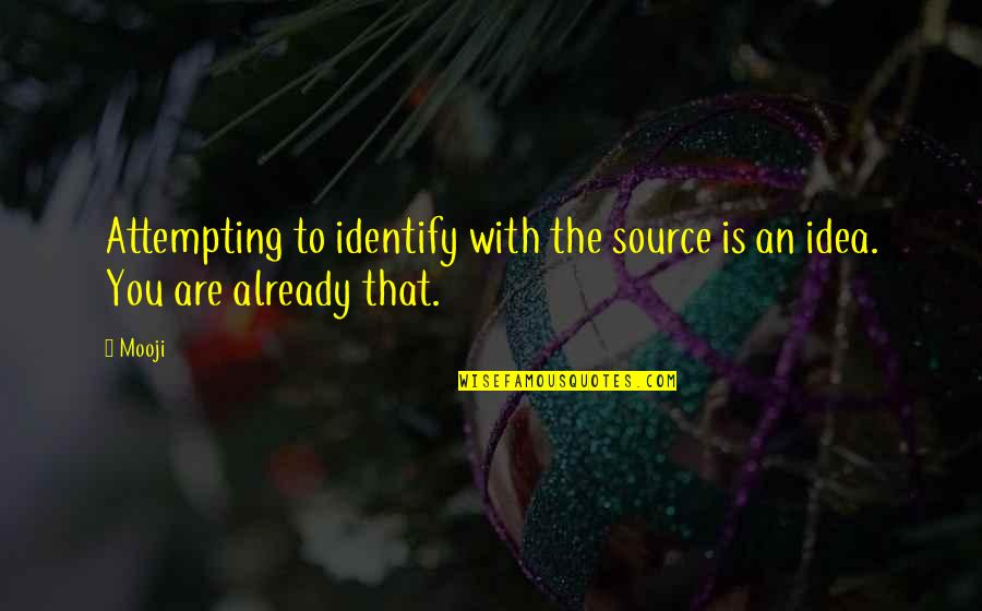 Sadaqat Ulduz Quotes By Mooji: Attempting to identify with the source is an