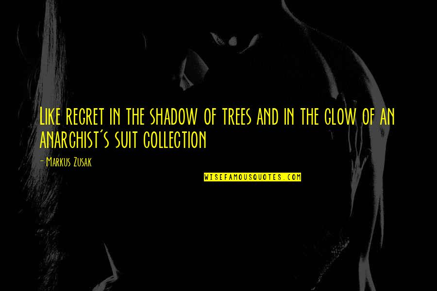 Sadasivam Death Quotes By Markus Zusak: Like regret in the shadow of trees and