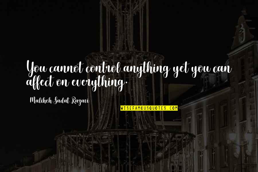 Sadat X Quotes By Maliheh Sadat Razavi: You cannot control anything yet you can affect