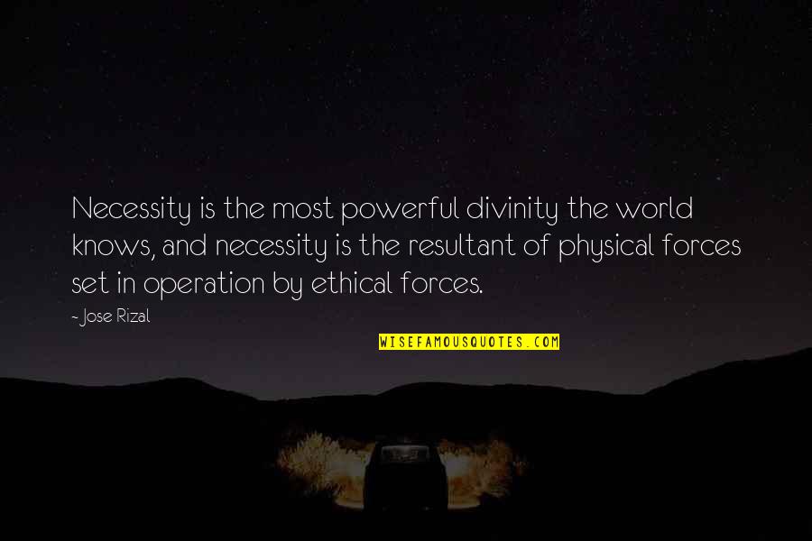 Saddle Up Quote Quotes By Jose Rizal: Necessity is the most powerful divinity the world