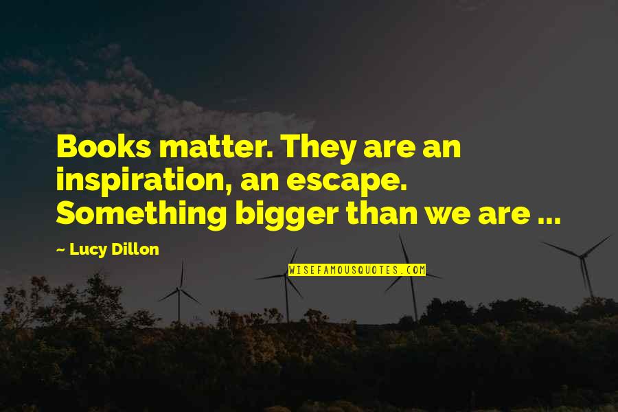 Sade Inspirational Quotes By Lucy Dillon: Books matter. They are an inspiration, an escape.