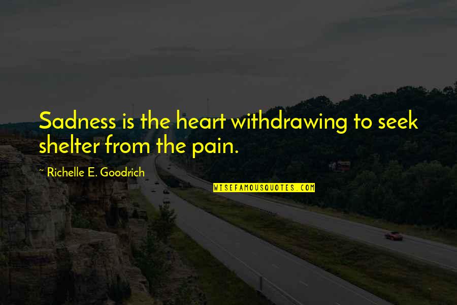 Sadness And Sorrow Quotes By Richelle E. Goodrich: Sadness is the heart withdrawing to seek shelter