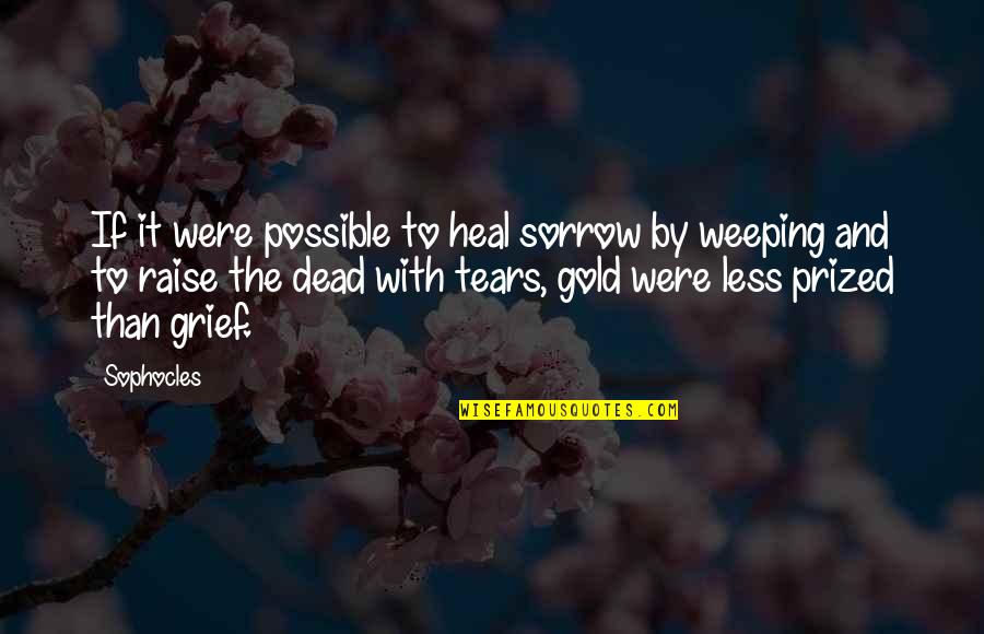 Sadness And Sorrow Quotes By Sophocles: If it were possible to heal sorrow by