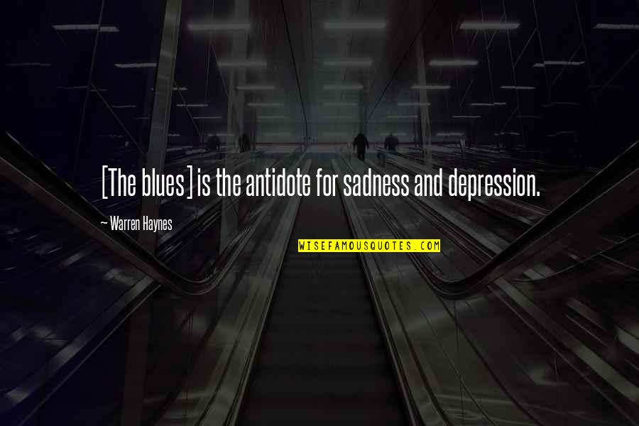 Sadness Depression Quotes By Warren Haynes: [The blues] is the antidote for sadness and