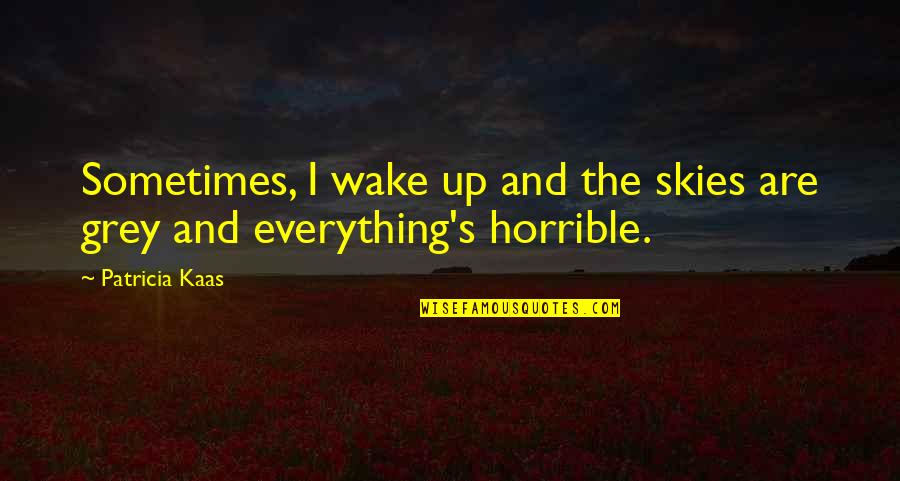 Sadness During The Holidays Quotes By Patricia Kaas: Sometimes, I wake up and the skies are