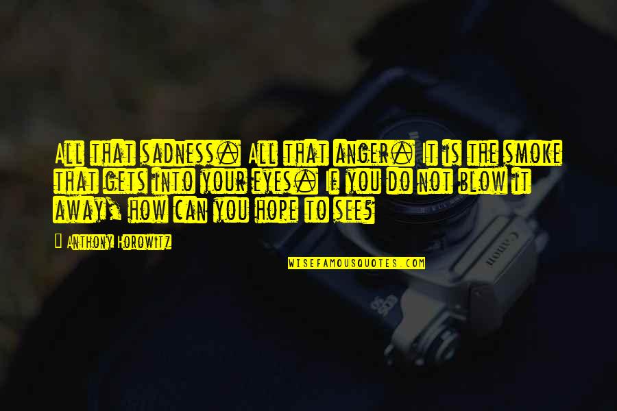 Sadness Inspirational Quotes By Anthony Horowitz: All that sadness. All that anger. It is