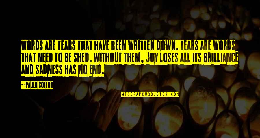 Sadness Inspirational Quotes By Paulo Coelho: Words are tears that have been written down.
