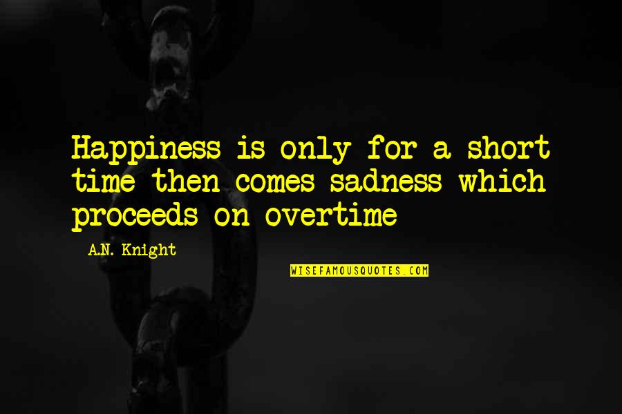 Sadness Short Quotes By A.N. Knight: Happiness is only for a short time then