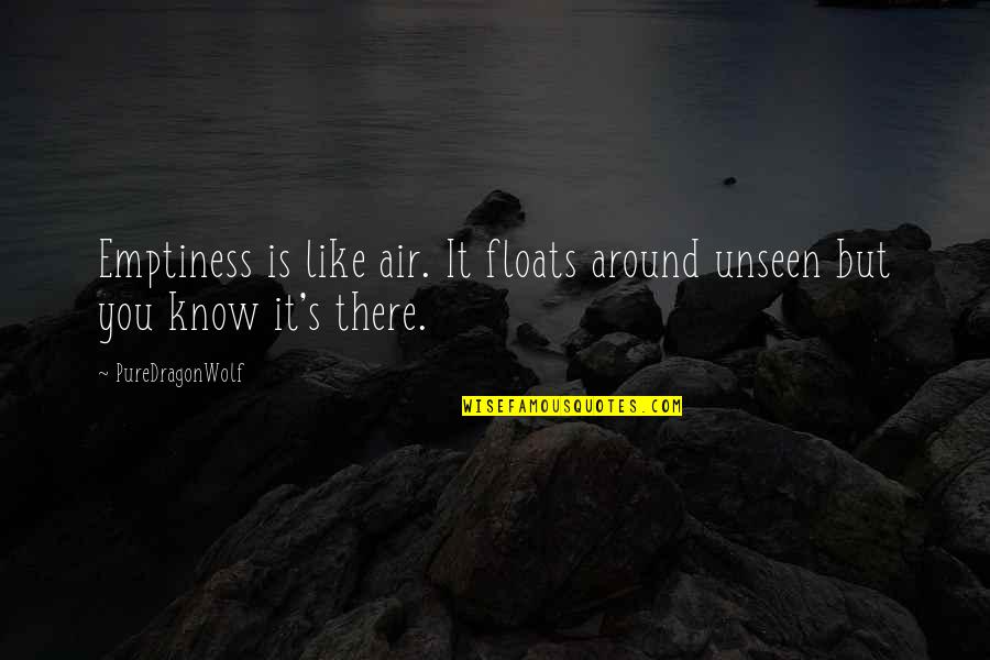 Sadness's Quotes By PureDragonWolf: Emptiness is like air. It floats around unseen