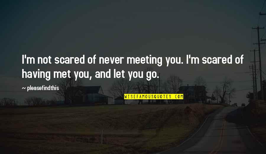 Saegerville Quotes By Pleasefindthis: I'm not scared of never meeting you. I'm