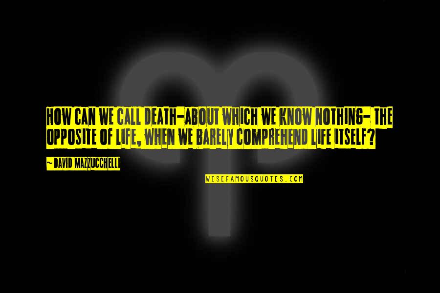 Saeki Yumika Quotes By David Mazzucchelli: How can we call death-about which we know Saeki Yumika Quotes By David Mazzucchelli: How can we call death-about which we know