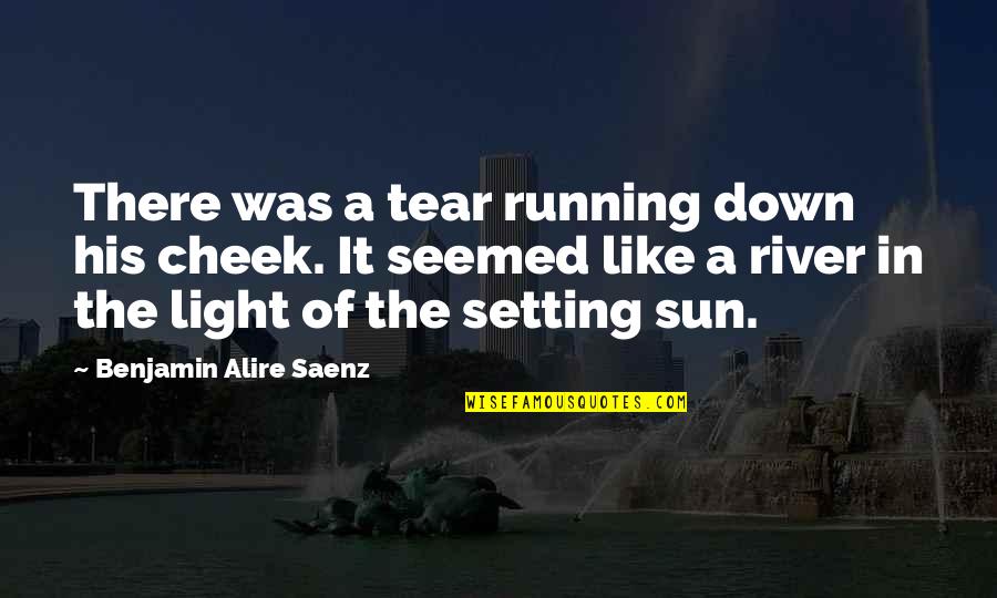 Saenz Quotes By Benjamin Alire Saenz: There was a tear running down his cheek.