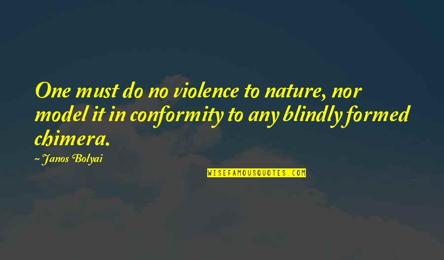 Safety And Self Protection Quotes By Janos Bolyai: One must do no violence to nature, nor