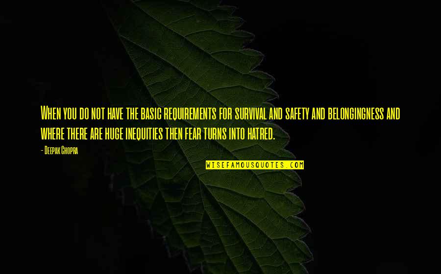 Safety For Quotes By Deepak Chopra: When you do not have the basic requirements