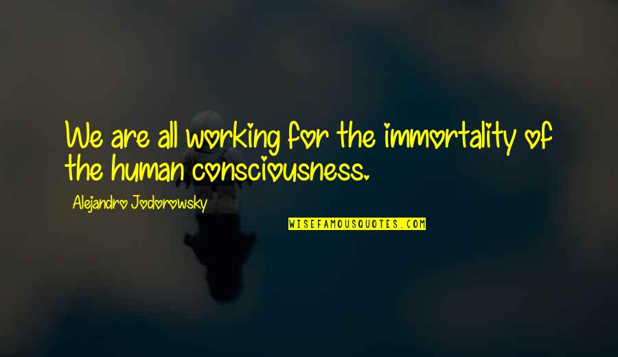 Safety Gear Quotes By Alejandro Jodorowsky: We are all working for the immortality of