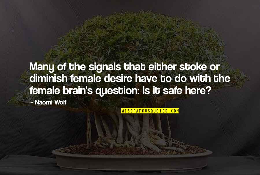 Safety's Quotes By Naomi Wolf: Many of the signals that either stoke or