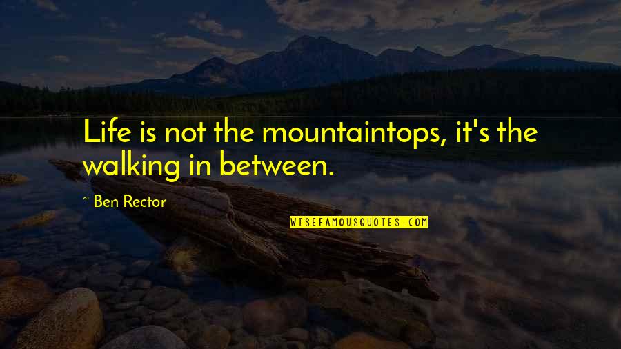 Sag Harbor Colson Whitehead Quotes By Ben Rector: Life is not the mountaintops, it's the walking