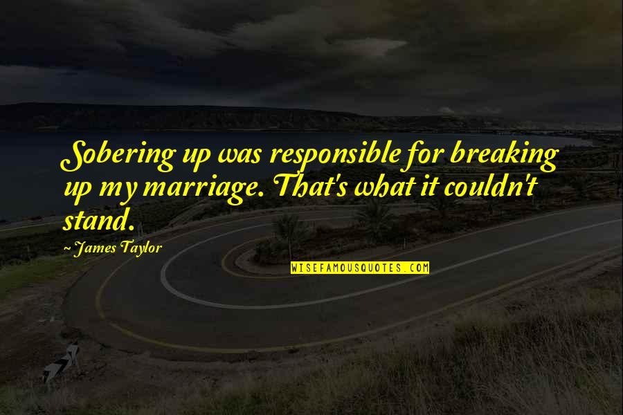 Sagada Quotes By James Taylor: Sobering up was responsible for breaking up my Sagada Quotes By James Taylor: Sobering up was responsible for breaking up my
