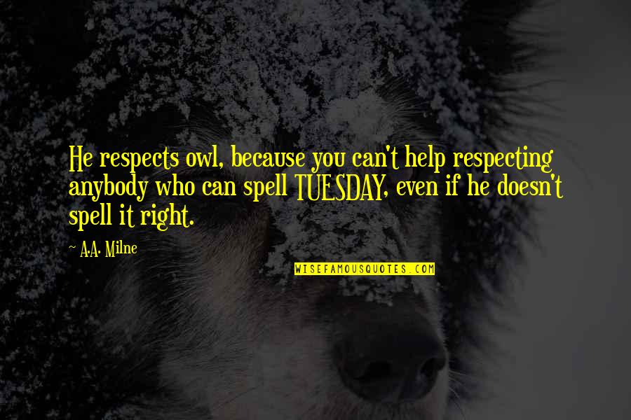 Sagat Quotes By A.A. Milne: He respects owl, because you can't help respecting Sagat Quotes By A.A. Milne: He respects owl, because you can't help respecting