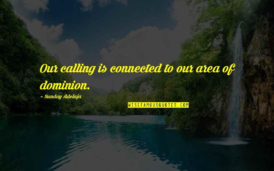 Sage Erickson Quotes By Sunday Adelaja: Our calling is connected to our area of