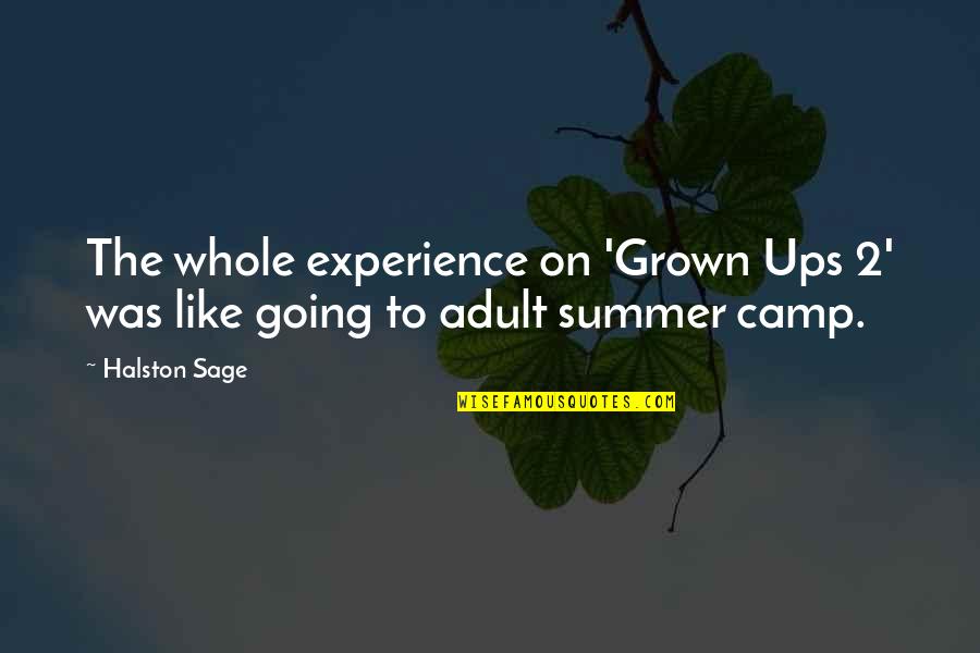 Sage Like Quotes By Halston Sage: The whole experience on 'Grown Ups 2' was