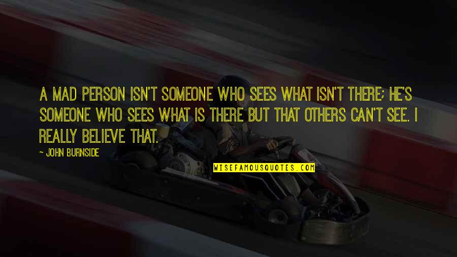 Sagged Quotes By John Burnside: A mad person isn't someone who sees what Sagged Quotes By John Burnside: A mad person isn't someone who sees what