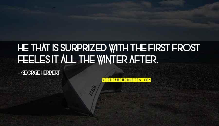 Saggia Castaneda Quotes By George Herbert: He that is surprized with the first frost