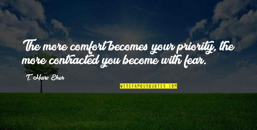 Sagner Tile Quotes By T. Harv Eker: The more comfort becomes your priority, the more