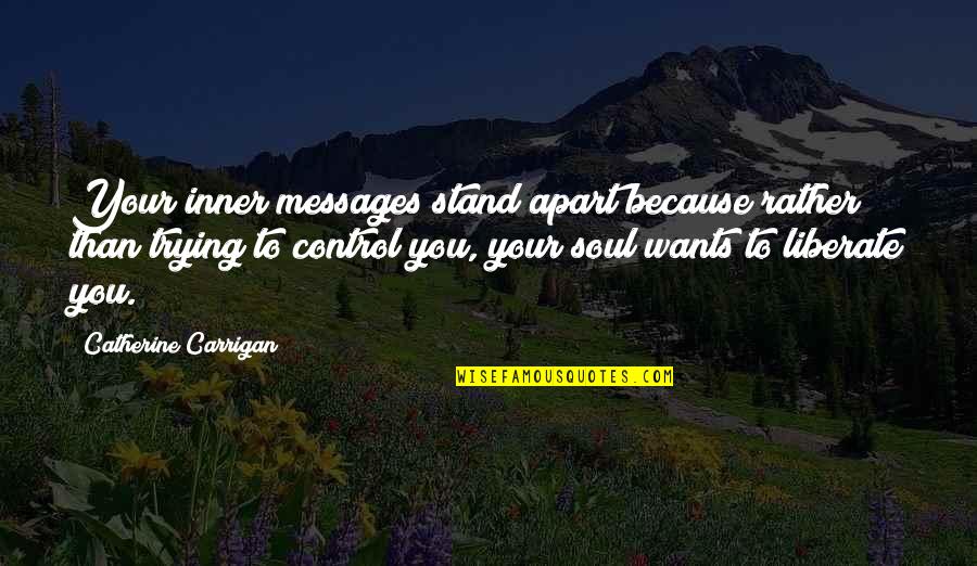 Sagnik Mazumdar Quotes By Catherine Carrigan: Your inner messages stand apart because rather than Sagnik Mazumdar Quotes By Catherine Carrigan: Your inner messages stand apart because rather than