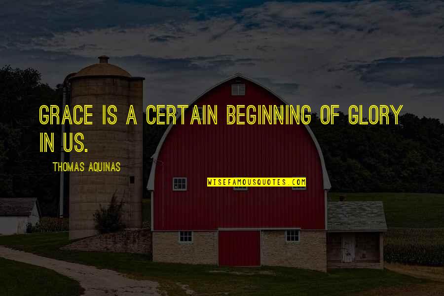 Sagonas Ace Quotes By Thomas Aquinas: Grace is a certain beginning of glory in Sagonas Ace Quotes By Thomas Aquinas: Grace is a certain beginning of glory in