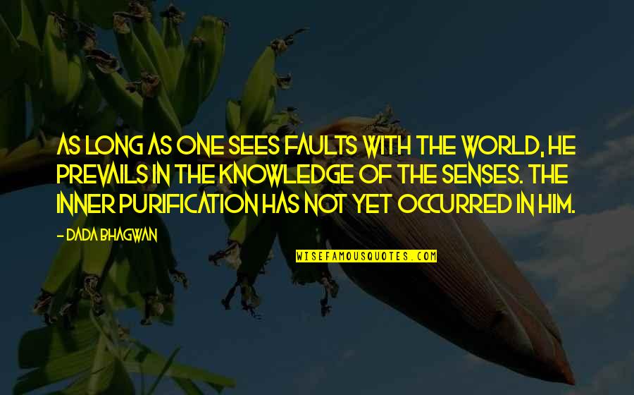 Sagrados Corazones Quotes By Dada Bhagwan: As long as one sees faults with the Sagrados Corazones Quotes By Dada Bhagwan: As long as one sees faults with the