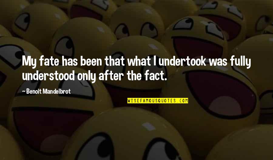 Sahaice Quotes By Benoit Mandelbrot: My fate has been that what I undertook Sahaice Quotes By Benoit Mandelbrot: My fate has been that what I undertook